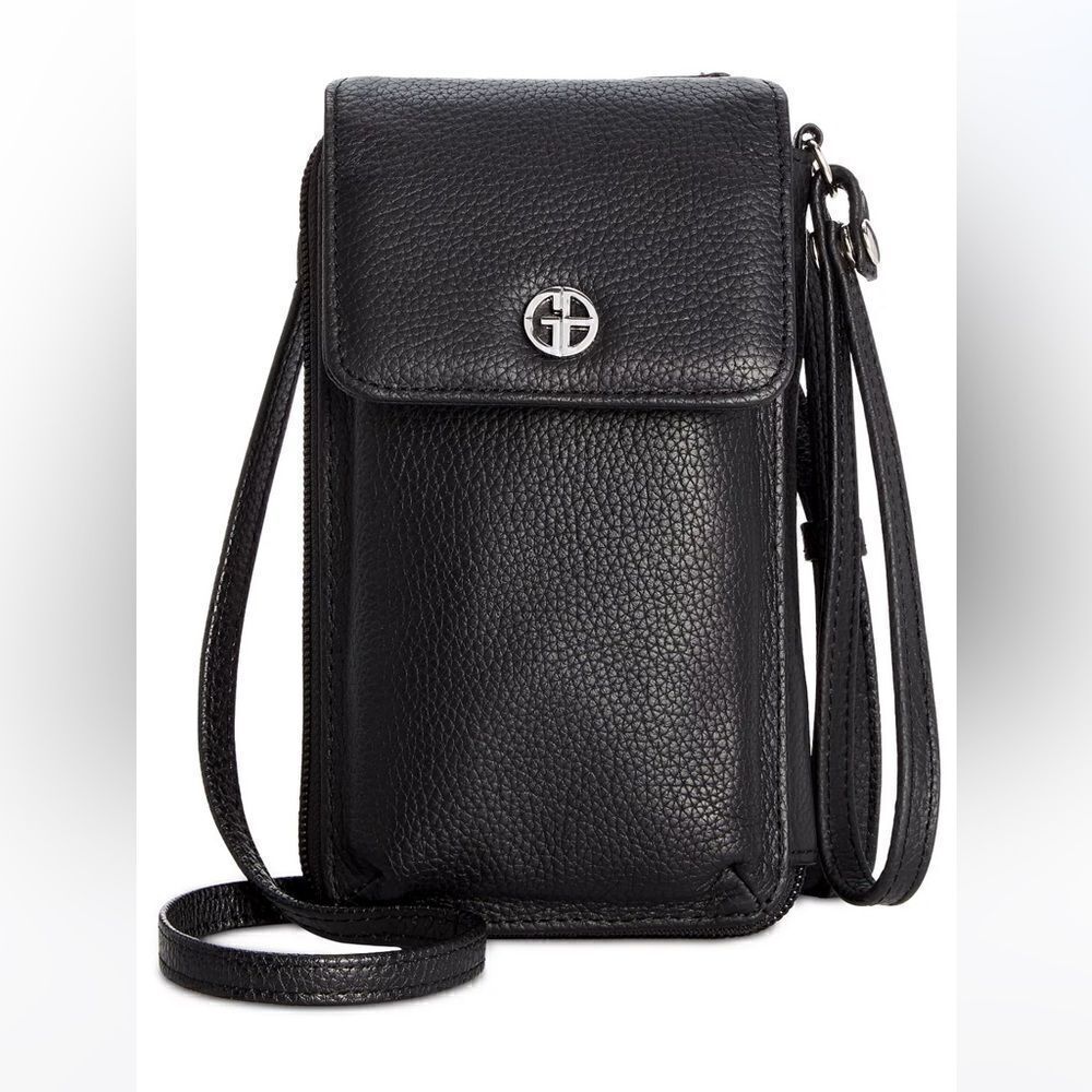 NWT GIANI BERNINI Softy Leather Tech Crossbody Wallet